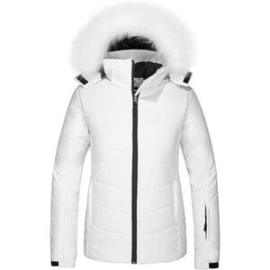 Women's Waterproof Ski Jacket Warm Puffer Jacket Thick Hooded Winter Coat